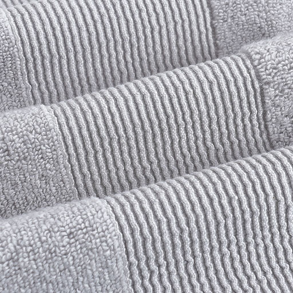 6-Piece Zero-Twist Cotton Towel Set, Soft Gray