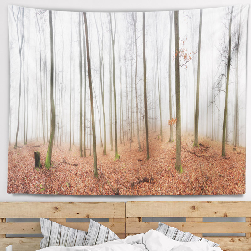 Forêt d'automne avec arbres et tapisserie, H 50 po x l 60 po