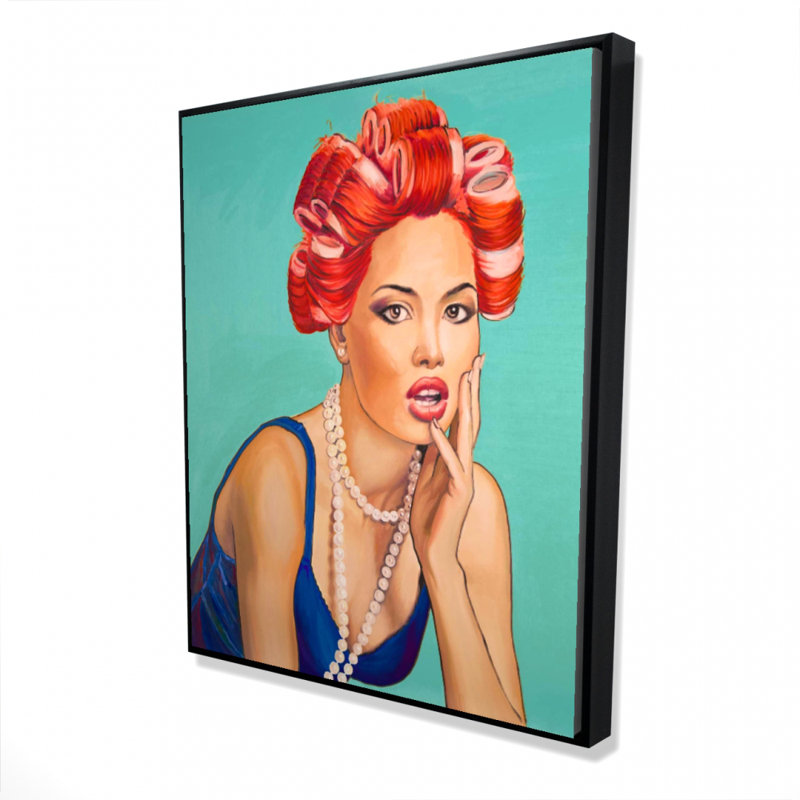 " Pin Up Girl With Curlers ", 60" H x 48" W