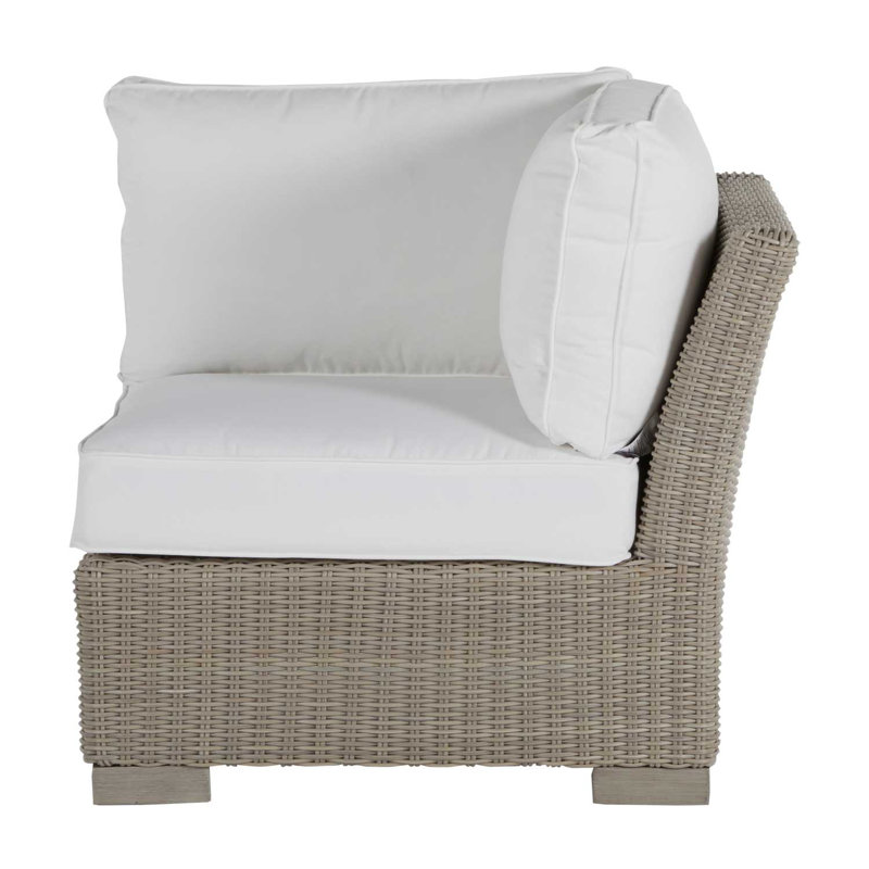 Club Woven Patio Lounge Chair with Cushions, Welt, Rollo Lace, Oyster