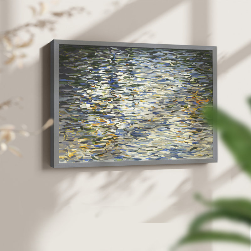 Réflexions sur l'eau - impression encadrée - réversible, H 11 po x l 14 po, Gris