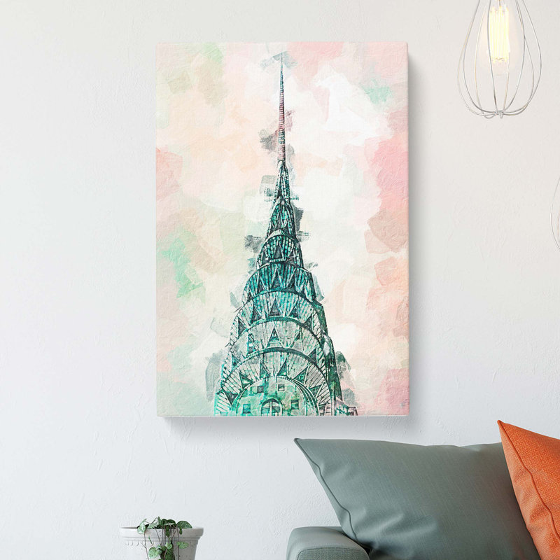 New York City Empire State Building In Abstract - Wrapped Canvas Painting, 50cm H x 35cm W x 3cm D