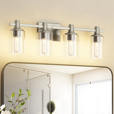 Luminaire de meuble-lavabo moderne, métal durable avec abat-jour en verre, résistant à l'humidité