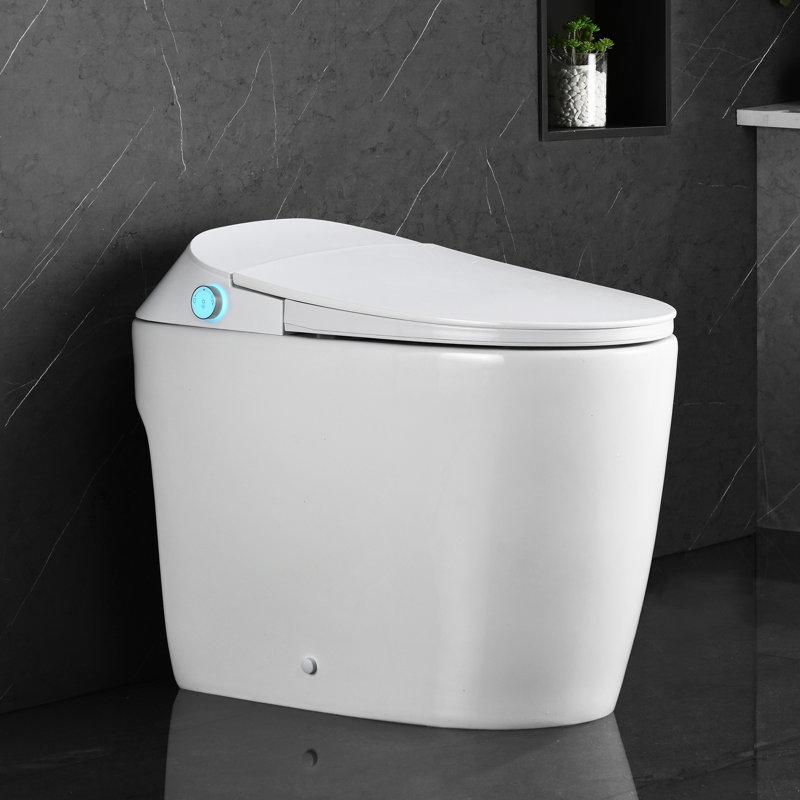 19" Elongated ADA Tall Height Smart Toilet, 1.1/1.6 GPF Dual Flush, Heated Seat, Foot Kick/Off-seat/Blackout Flush, Night Light, Soft Closing, 3-Year Warranty