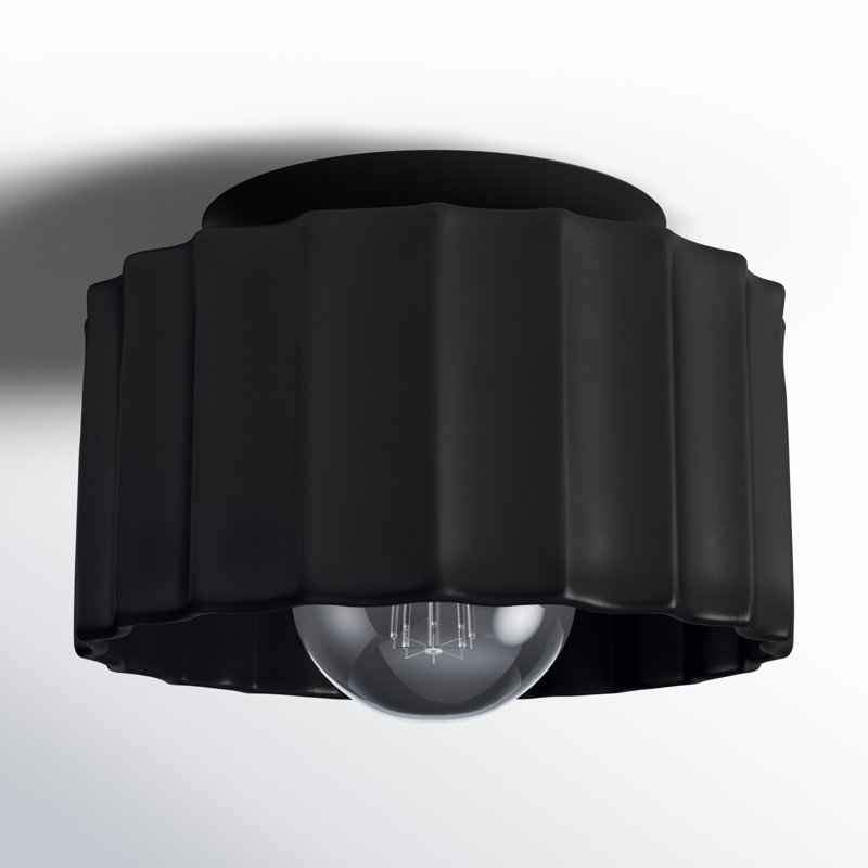 Colgate Outdoor Flush Mount, Gloss Black, 6.5" H x 10" W x 10" D