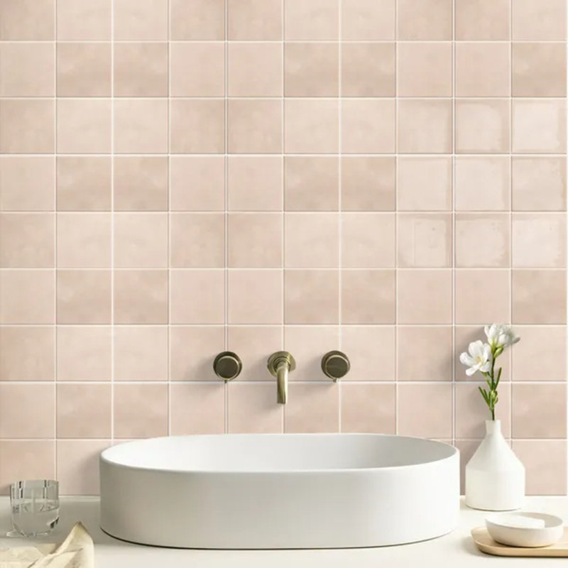 Paquet de 10 carreaux de mur autocollants roses Subway Splash 10 x 10 po