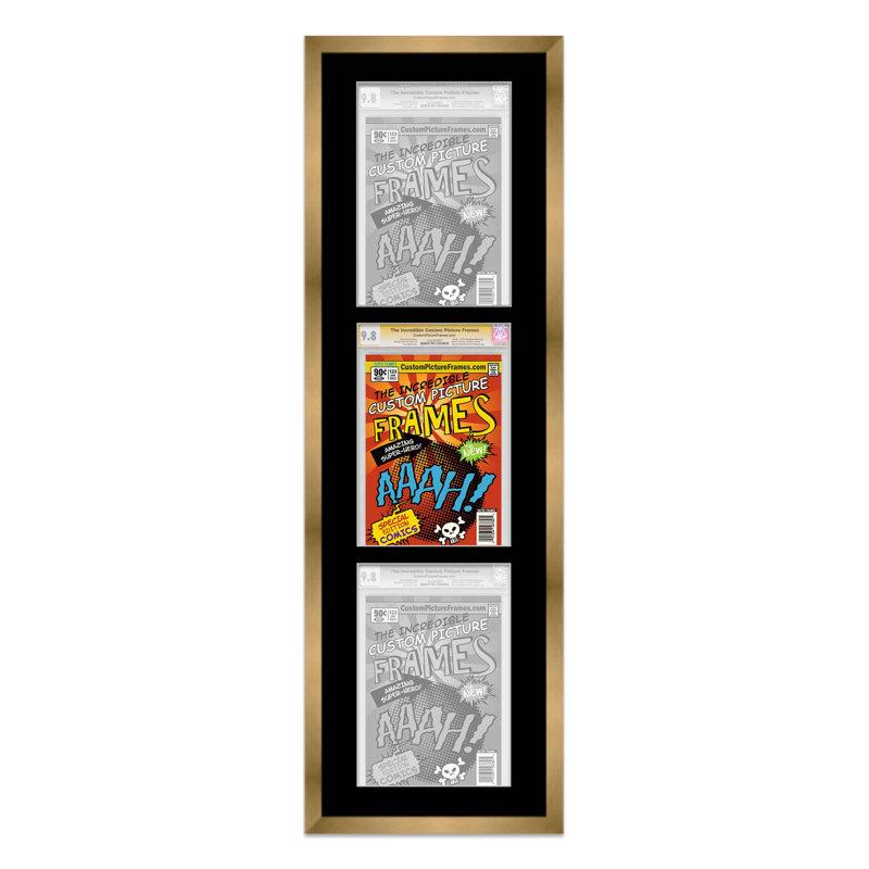 Afficher un collage de bandes dessinées, Or / noir, 6,875 po x 10,5 po