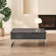 Table basse contemporaine avec plateau relevable, gris neutre et chrome, 47 pouces