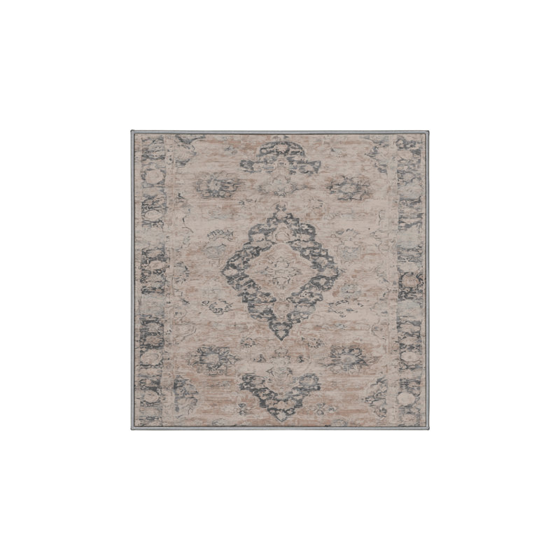 Tapis gris soyeux et moelleux, Carré 4 pi