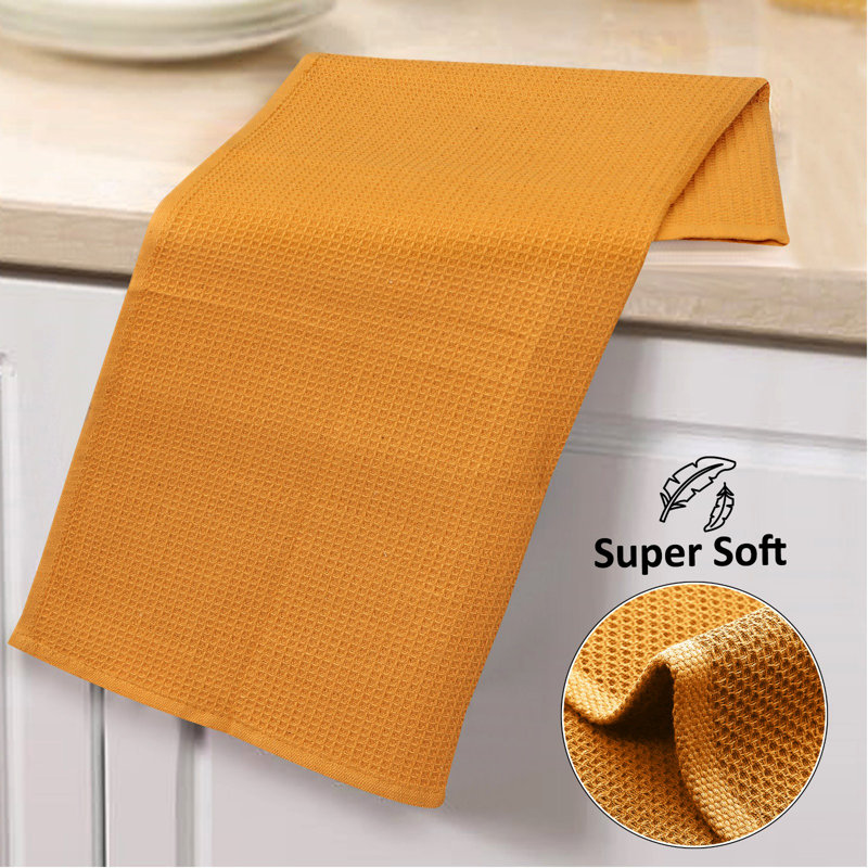 Linge à vaisselle 100% coton très grand 15 x 29 pouces, Moutarde