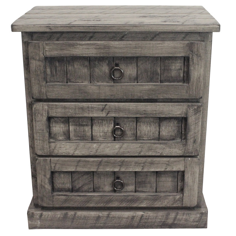 Table de chevet 1 tiroir Annelyse, Bois de grange rustique