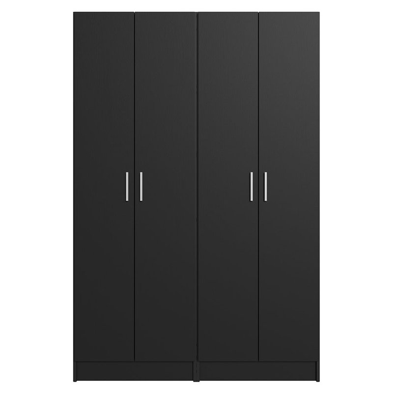 Armoire de rangement en bois Hokku Designs, Noir, noir, noir, noir