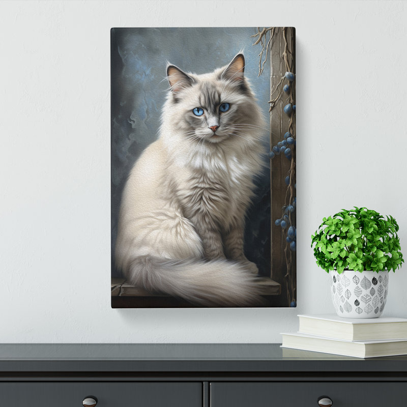 Ragdoll Cat Realism Art - Wrapped Canvas, 60cm H x 40cm W x 3cm D