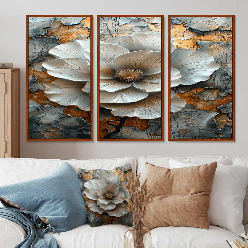 Eldredge - Peony Wall Art Print Set, Brown, 40" H x 60" W