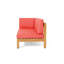 Banc de coin gauche, rouge - en bois avec coussins d'eau pour un banc d'ado