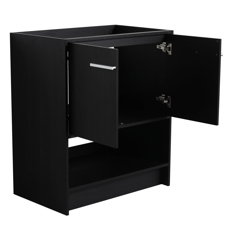 Meuble-lavabo 30 po, 2 portes autoportantes en chêne noir, meuble-lavabo emphase en contreplaqué 30 po, armoire en chêne