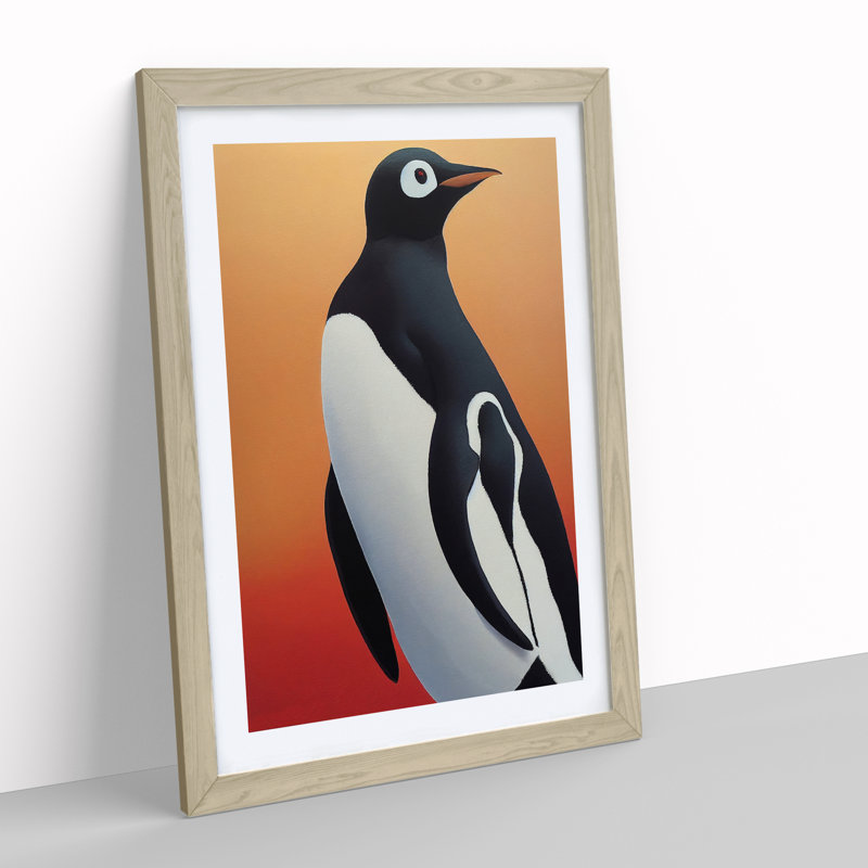 View Of The Penguin - Wall Art, 66cm H x 48cm W, Oak Picture Frame, White