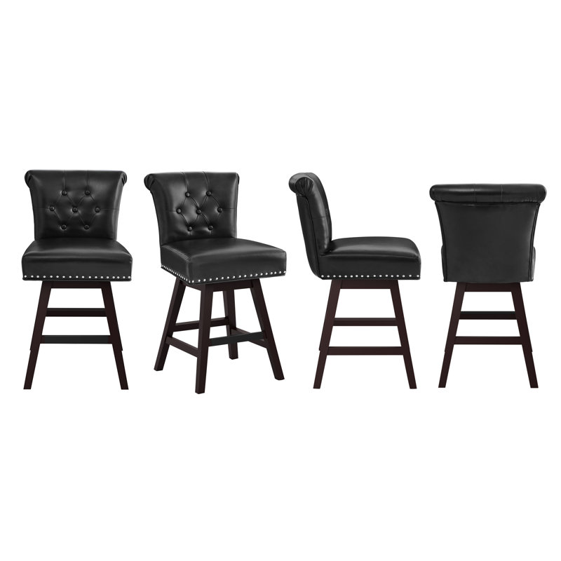 Tabouret de comptoir pivotant 25,8 po Aquetzalli, Noir, 4