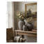 Vase gris en terre cuite avec poignée, texture hachurée sculptée à la main, centre de table primitif de 7,9 po de hauteur pour décoration intérieure
