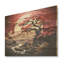 Fleur de jardin rouge et or II - autres plantes et fleurs sur bois-973188012