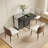 Modern White & Black 17.7"-53.6" Small Rectangle 4-6 Seater Folding Dining Room Table with Storage on Wheels