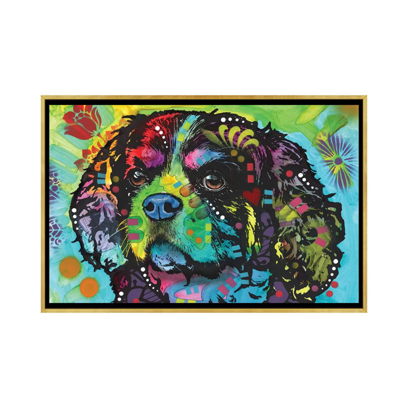 «As Big As Life» par Dean Russo - impression d'art graphique, Toile encadrée d'or, Pas de tapis, H 40 po x l 60 po x 1,5 po