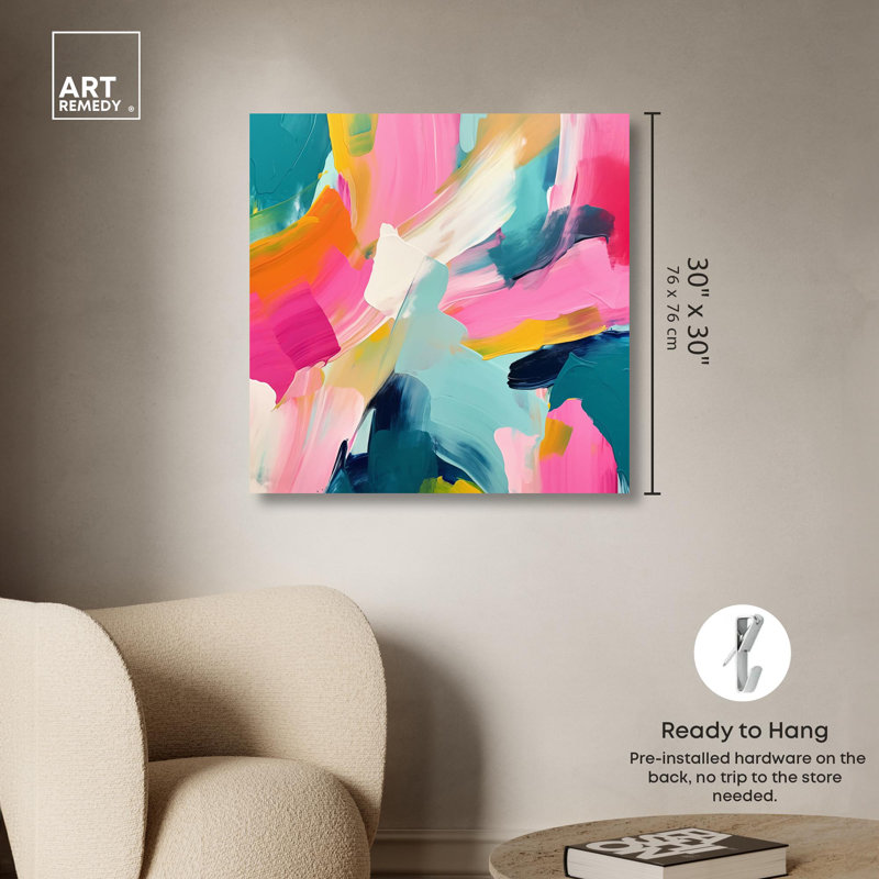 Lucid Layers, reproduction d'art moderne sur toile par Art Remedy, H 30 po x l 30 po x P 1,5 po, Toile tendue