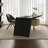 Rectangular Saddle Leather Solid + Manufactured Wood Desk,2-drawer-1069032770