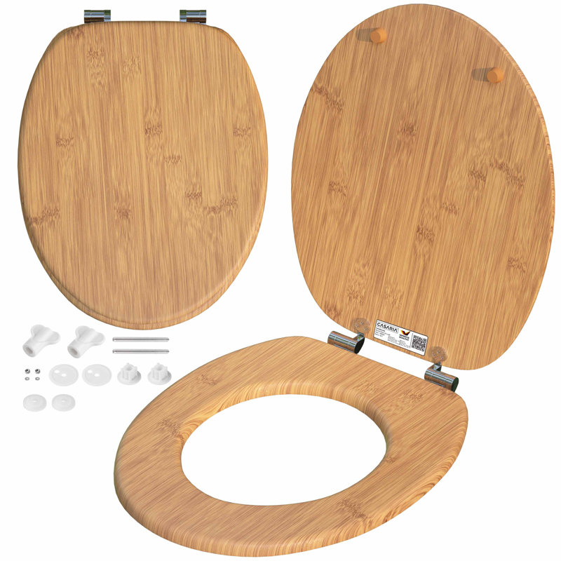 Bamboo Elongated Standard Toilet Seat
