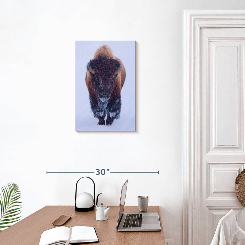 Brampt Bison In Snow, 24" H x 16" W