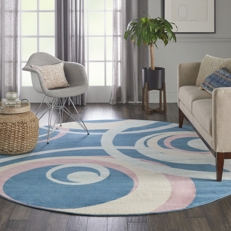 Zakirah Abstract Indoor Rug, Round 8'