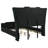Black LED Upholstered Queen Wingback Bed Statement Headboard