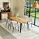 Shivani 5-Piece Modern Dining Set With Rectangular Wood Grain Table And 4 Upholstered Dining Chairs