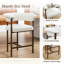 Tabouret de bar et de comptoir rembourré de 26 po avec pieds en métal-943270141-943270134