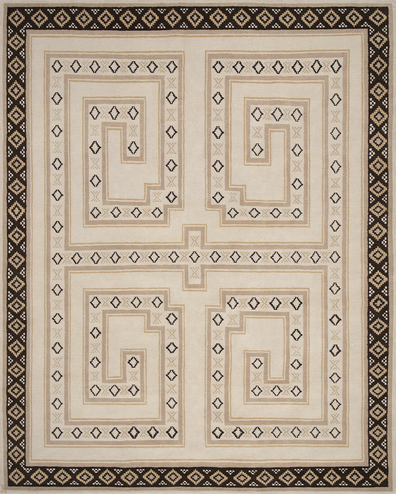 New Rugs Signag New Moon Rugs Mesa Hand Knotted Wool Geometric Shapes Area Rug in Black ...
