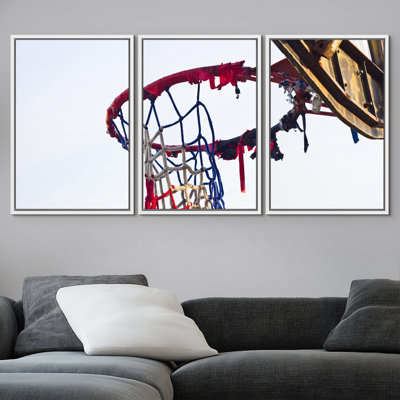 Torn Old American Basketball Hoop Sports Athletes