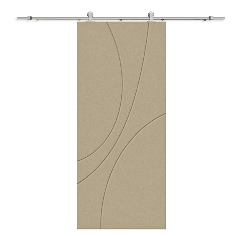 Porte de grange à panneaux et en bois avec quincaillerie d'installation, 36 po x 96 po, Sans finition, Acier inoxydable