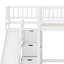 Lit mezzanine peu encombrant avec escalier de rangement, glissade et lumières DEL-133286687-133286688