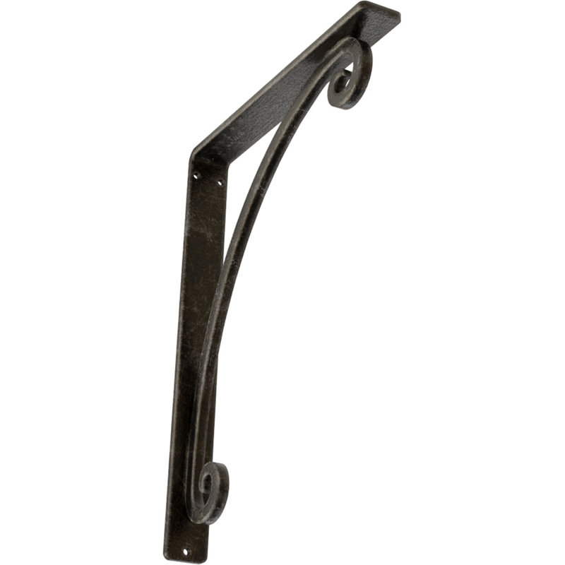Support en fer forgé Legacy, Argenté antique chaleureux, H 12 po x l 1,5 po x P 10 po