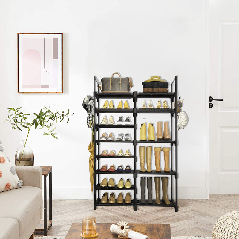 8 Tier Floor Standing Shoe Rack, Black