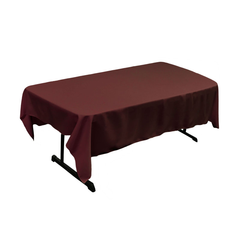 Rectangular Stain-Resistant Polyester Tablecloth - Basics by Wayfair™, Burgundy, 90" x 60"