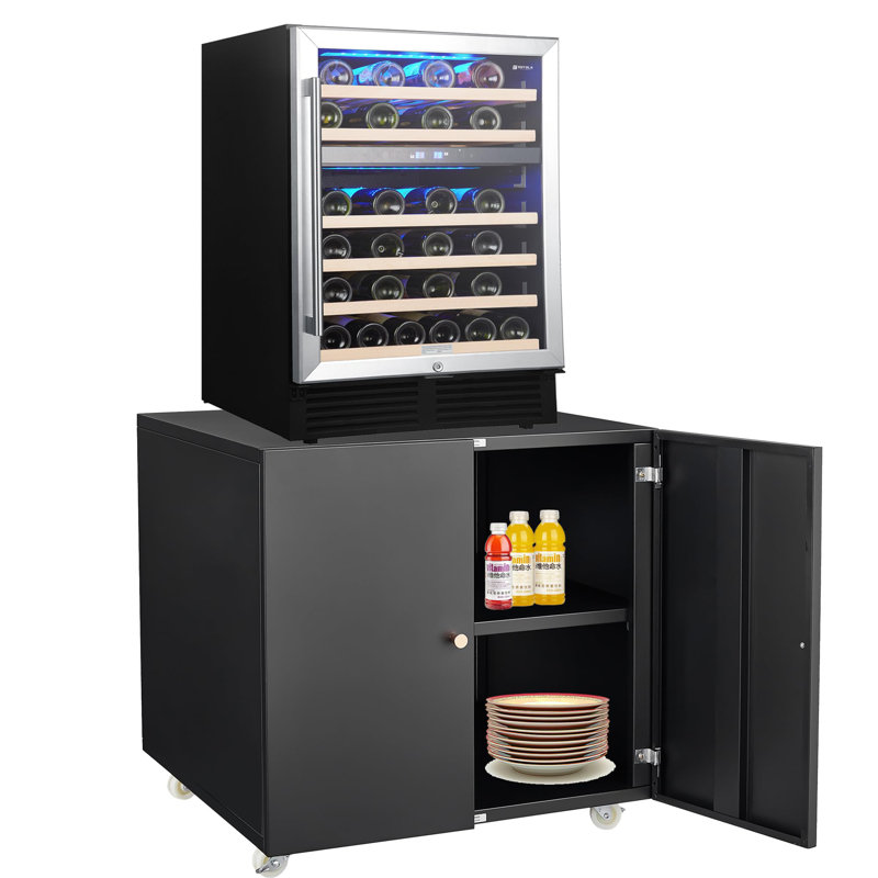 Storage Cabinet, 20.2 cm H x 65 cm W x 68.2 cm D, Black
