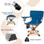 Chaise de camping pivotante à 360 ° pliable, avec porte-gobelet en filet et poches de rangement