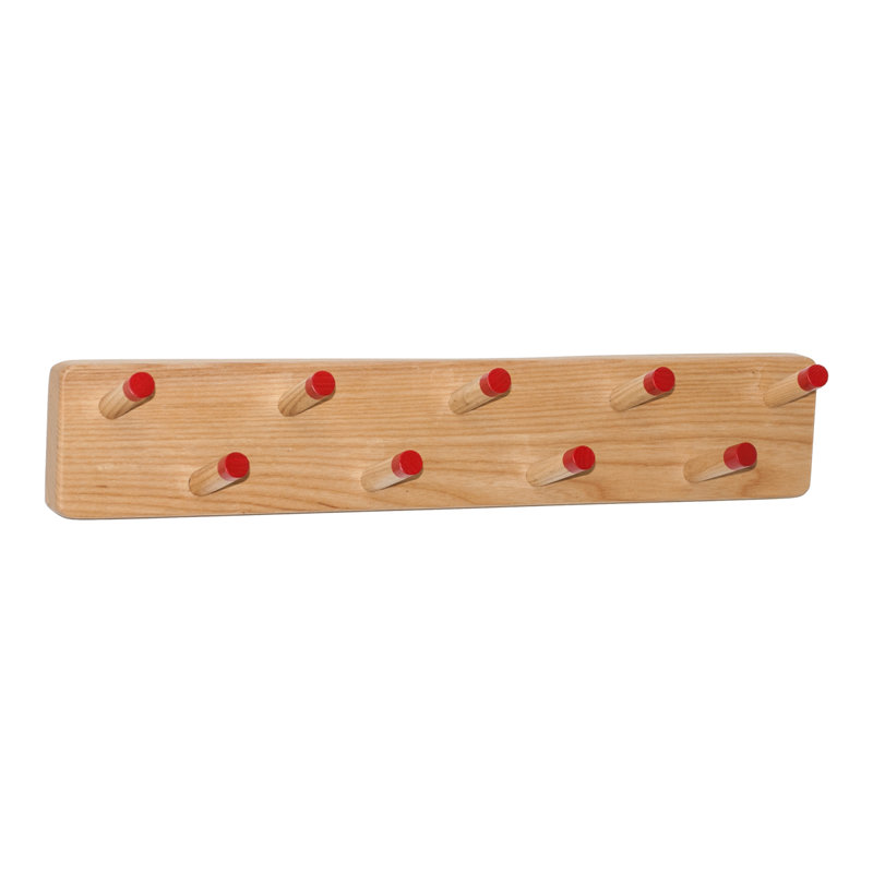 Solid Wood Wall 9 - Hook Wall Mounted Coat Hooks