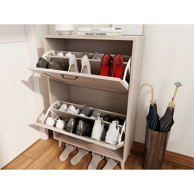 2 rangements de chaussures pour le hall d'entrée - rangement stable, peut contenir 12 paires, conception facile d'accès, bois d'ingénierie gris antique, support spacieux de 35,89 po de hauteur pour un accès rapide, largeur de 9,26