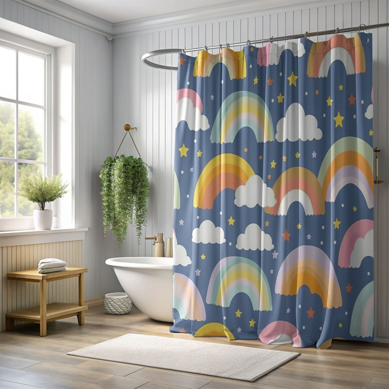 Rideau de douche Glittering Space - Premium, H 74 po x l 71 po