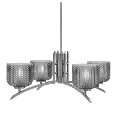 Lustre lumineux avec verre texturé fumé 6 po