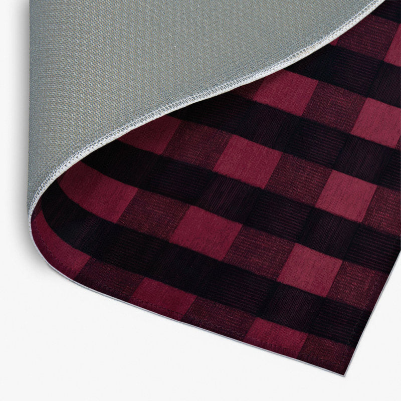 Tapis intérieur / extérieur mauve à carreaux, Rectangulaire 2 pi x 3 pi