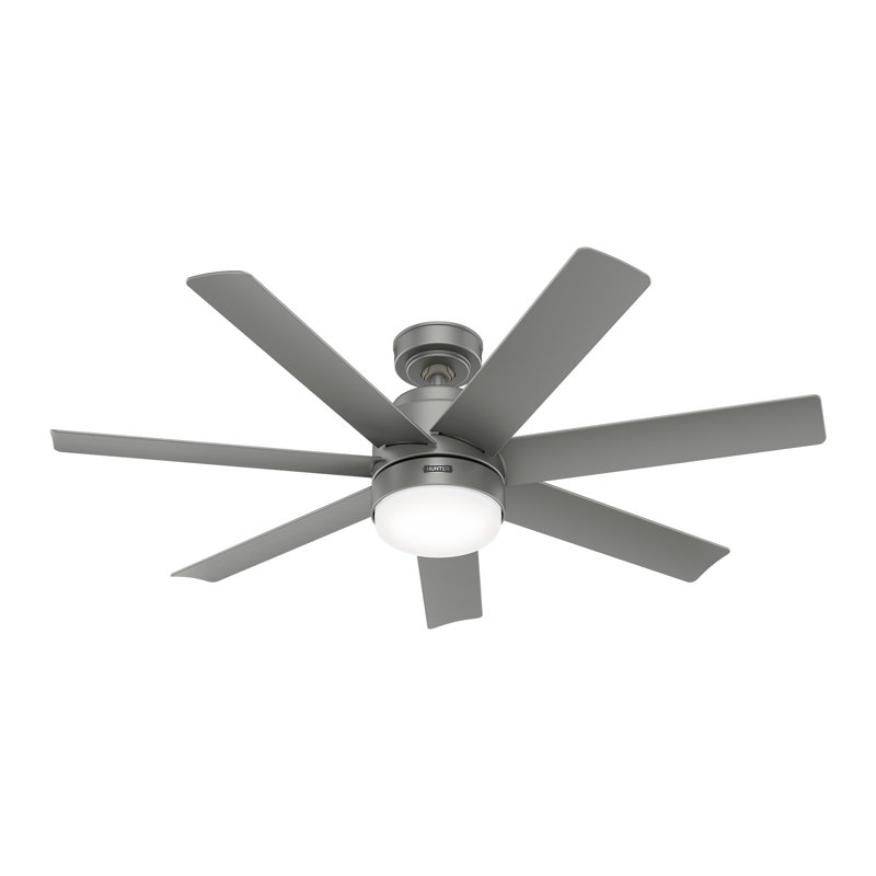 52" Brazos ENERGY STAR® 7-Blade Standard Ceiling Fan with Remote Control and LED Light Kit Included, Silver