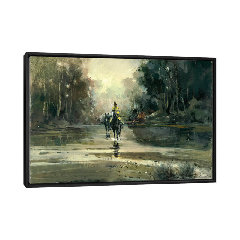 « creek » par ernest chiriacka, impression sur toile tendue, H 18 po x l 26 po x P 1,5 po, Toile avec cadre noir
